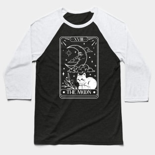 Witchy Cat "The Moon" Tarot Card Baseball T-Shirt